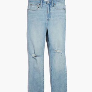 Madewell The Tall High-Rise Slim Boyjean in Prentice Wash: Ripped Edition